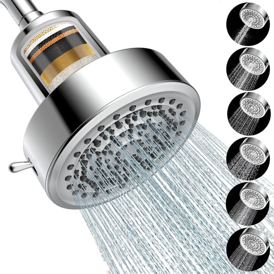 Filtered Shower Head, Shower Head with Filters for Healthy Hair & Skin