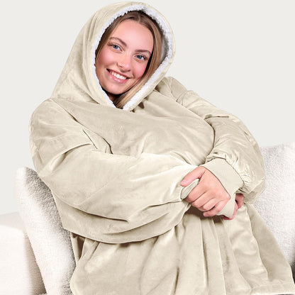 Bare Home Wearable Blanket Hoodie - Soft Plush Sherpa - Warm and Cozy - Oversized Wearable Blanket