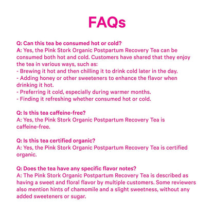 Pink Stork Postpartum Recovery® Herbal Tea, Strawberry, 15 Sachets
