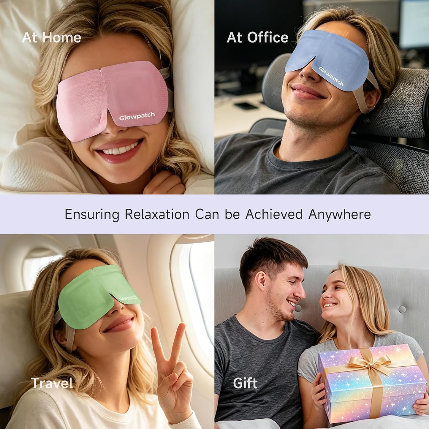 16 Pack Steam Eye Masks for Dry Eyes, Self Heating Warm Compress for Eyes Fatigue & Puffiness Relief, Disposable Heated Eye Mask for Spa & Travel, Gift for Women and Men - Unscented