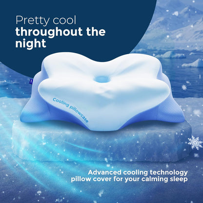 Derila Ergo Cervical Neck Pillow for Sleeping Pillow Contour Memory Foam Pillows for Back, Side Sleeper Pillows 21.25 x 14.17 x 4.72 inches