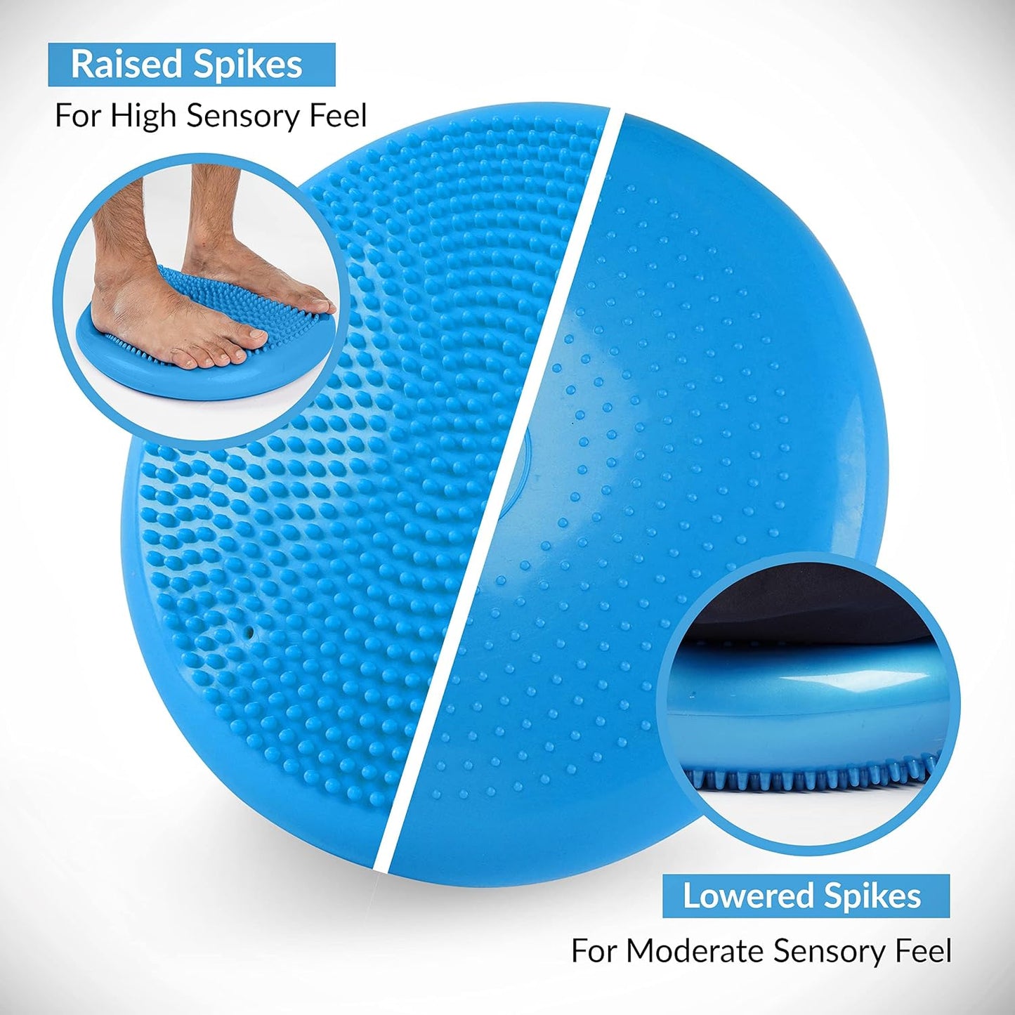 RFAQK Inflated Air Stability Wobble Cushion - Wiggle Seat to Improve Sitting Posture & Attention, Stability Balance Disc for Physical Therapy Exercise [Extra Thick, Pump, Bag, E-Book Included]