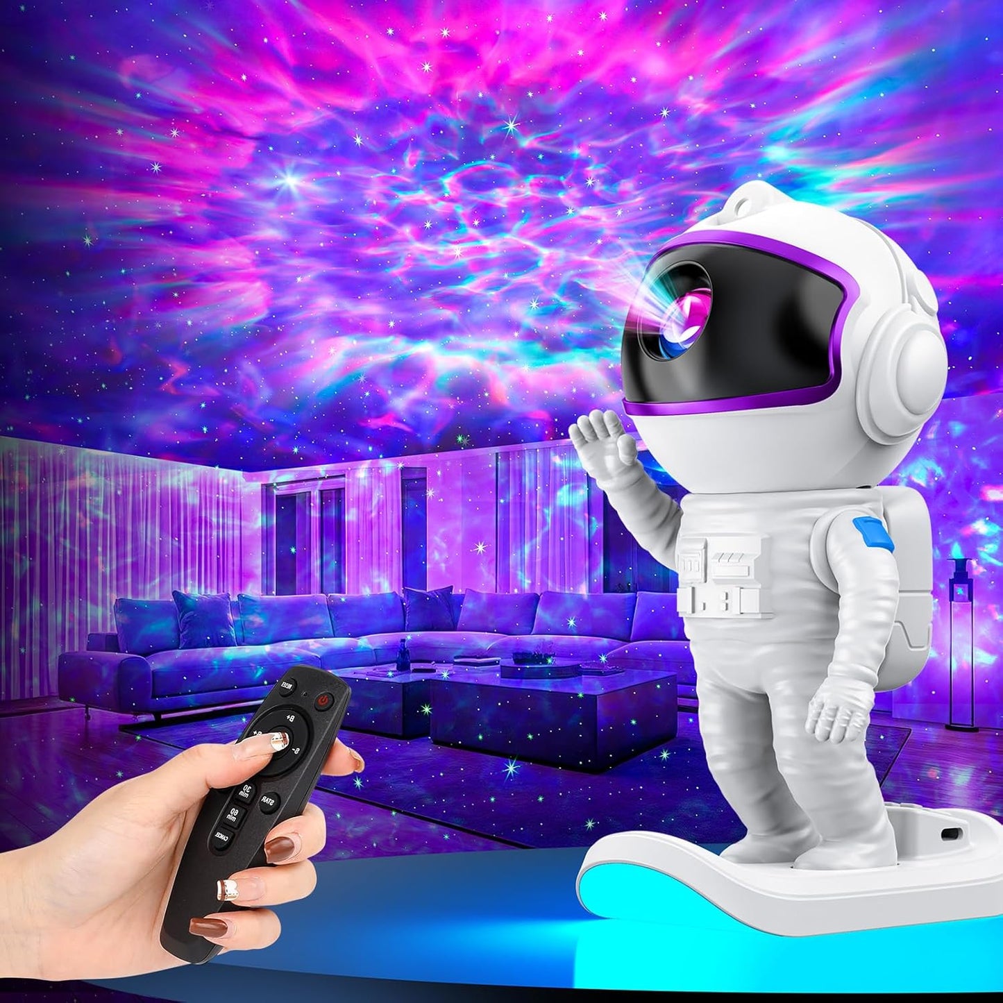 Galaxy Projector, Star Projector Night Light with Timer and Remote for Bedroom, Adjustable Head Angle Nebula Ceiling Lamp, Gifts for Adults, Teens, Christmas, Birthday, Room Decor