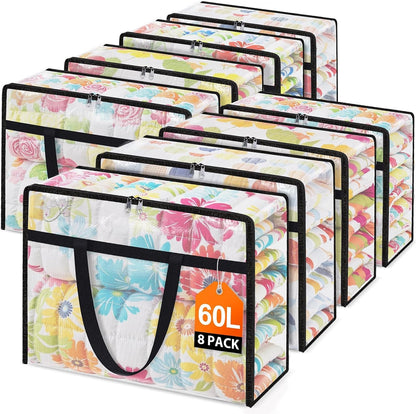 60L Clear Under Bed Storage Containers, Large Clothes Storage Bags