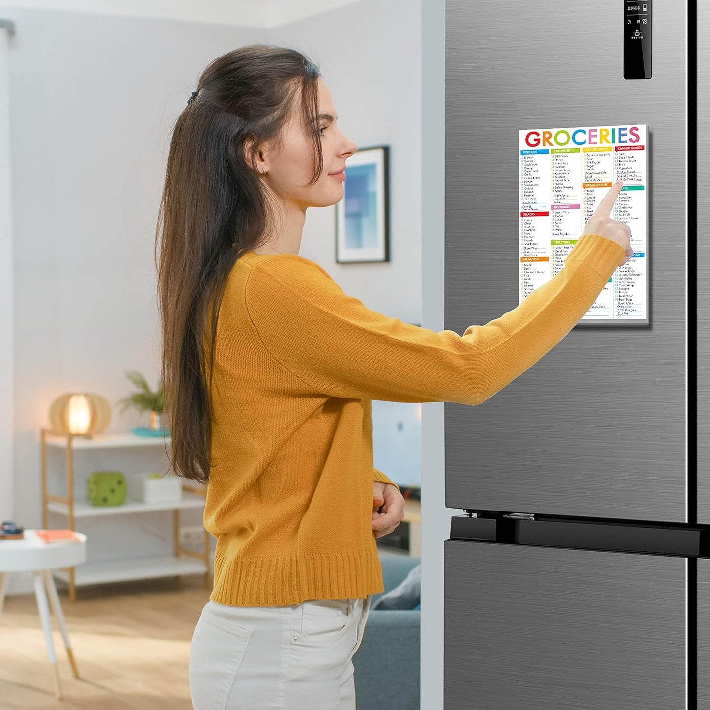 Hebayy 90 Sheets Fastcheck Grocery List Magnet Pad, 110 Printed Common Food for Fridge and Blank Grocery Shopping Spaces for Home. Size 6”x 9”