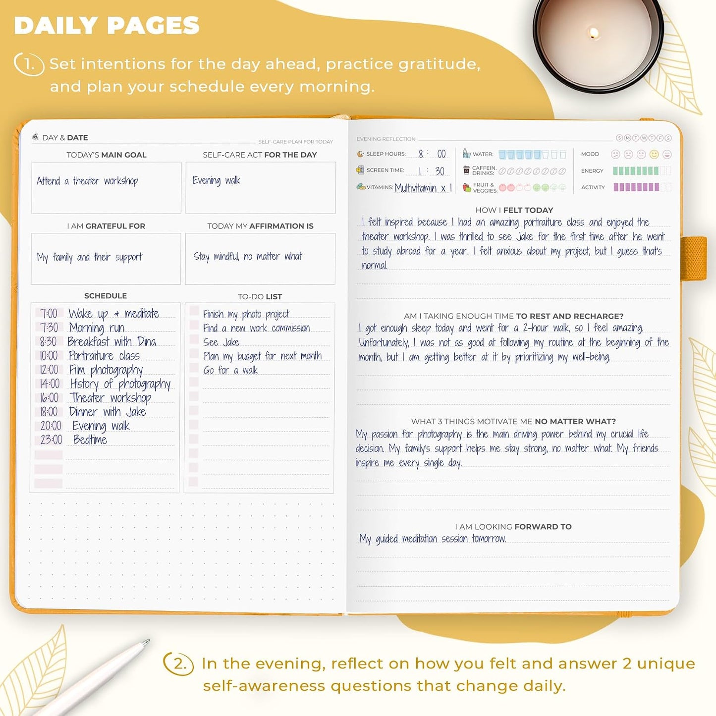 Clever Fox Self-Care Journal for Women, Daily Planner 5.8x8.3 Aquamarine