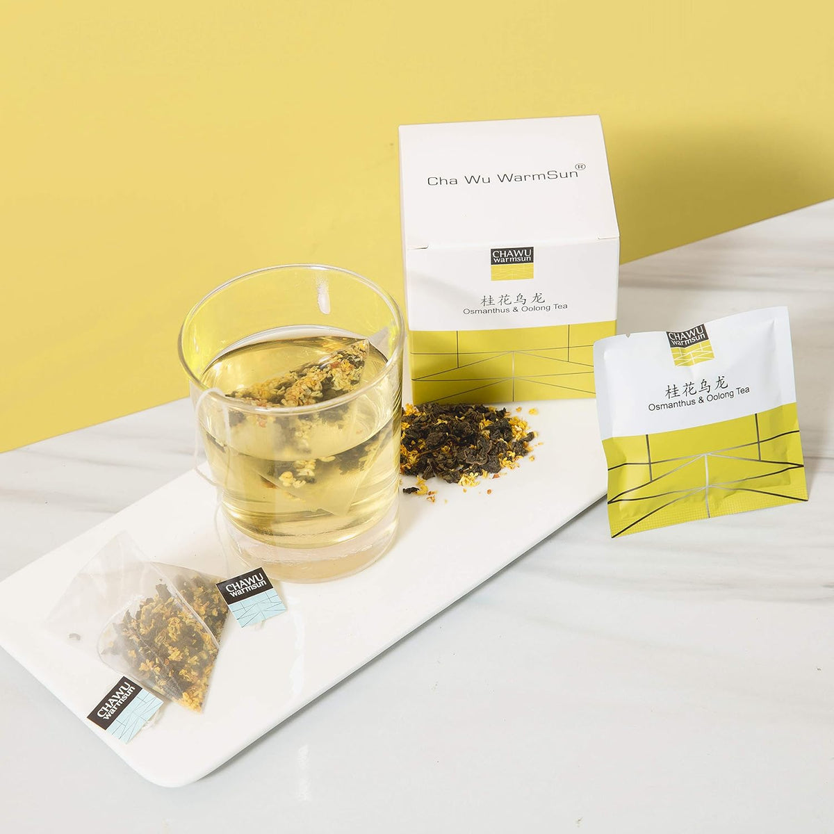 ChaWuWarmSun Osmanthus Oolong Tea Bags, 16 Count, 8 Bags/Box Pack of 2