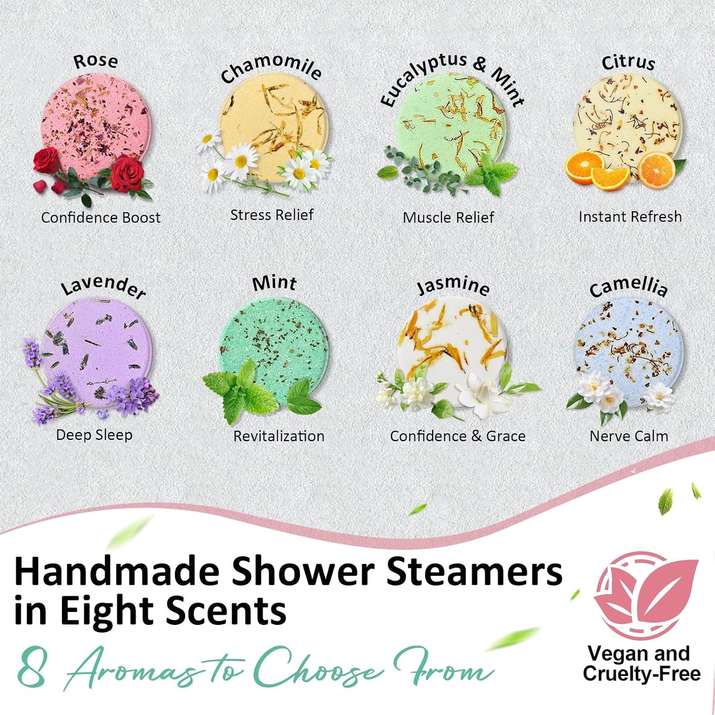 Shower Steamers Aromatherapy Birthday Gifts for Women - 8 Pack Shower Bombs with Natural Essential Oils, Self Care Relaxation Home Spa, Basket Stuffers White Elephant Gifts for Women Mom Wife Teens