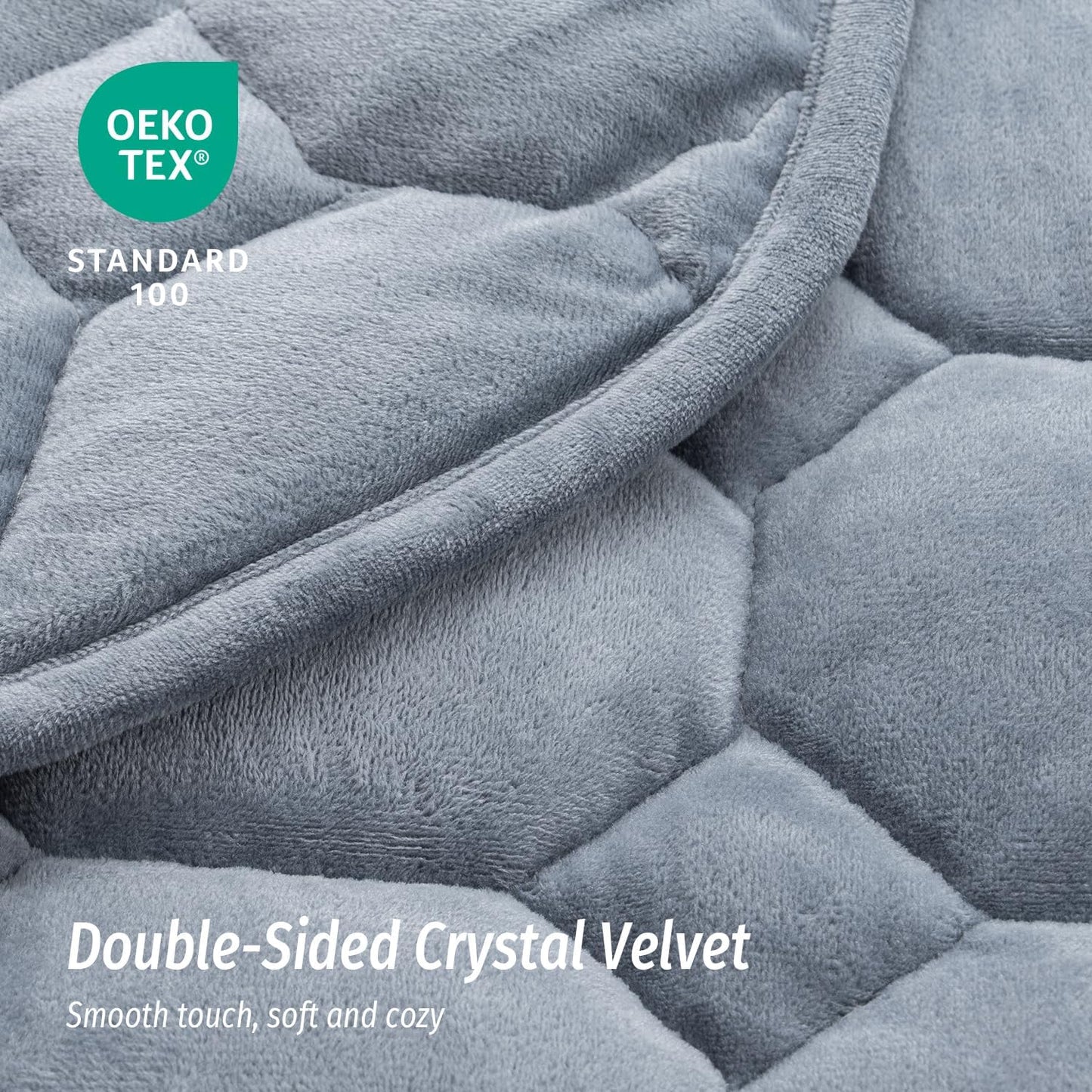 Wemore Weighted Lap Blanket 7lbs for Adults, Small Weighted Blanket Throw for Travel, Soft Weighted Lap Pad for Relaxation, Calming, Napping and Sleeping, Machine Washable, Light Grey 29" x 24"