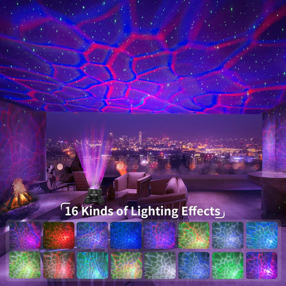 ENOKIK Galaxy Projector, Star Aurora Projector Built-in Bluetooth Speaker, Night Light for Kids Adults, White Noise Light for Home Decor/Relaxation/Party/Music/Gift (Black)