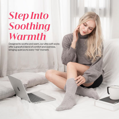 COOLMATE Fuzzy Socks for Women Gift Box – Cozy Soft Cloud Socks for Spa Home, Mother’s Day Gifts for Mom Grandma