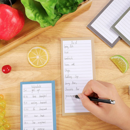 Thboxes 4 Pack Magnetic Note Pad for Fridge with Pen Holder, Totally 200 Sheets Grocery List Magnet Pad for Refrigerator Magnetic Shopping List Pad（Fruit Design）