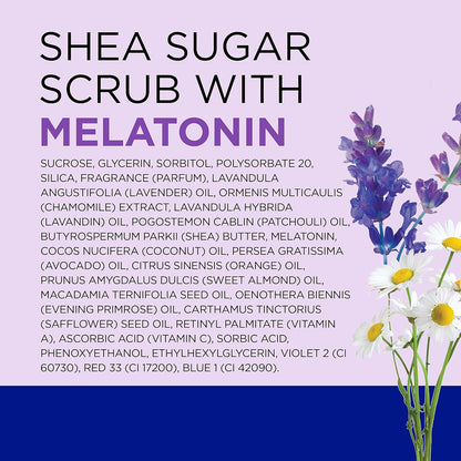 Dr Teal's Shea Sugar Sleep Scrub, with Melatonin, Lavender, & Essential Oils, 19oz (Pack of 3)