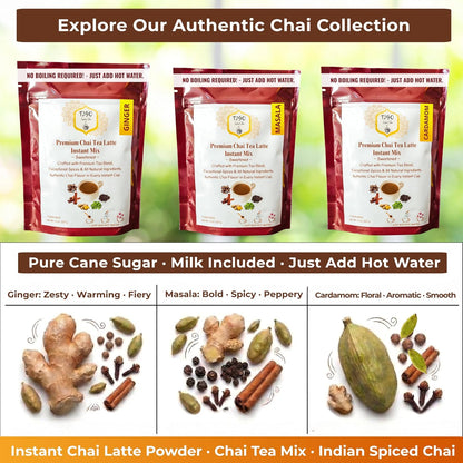 T2GO Authentic Karak Masala Chai Tea Mix – Just Add Water, 8 oz | Bold karak-style masala chai — real milk & spices in every scoop, no simmering