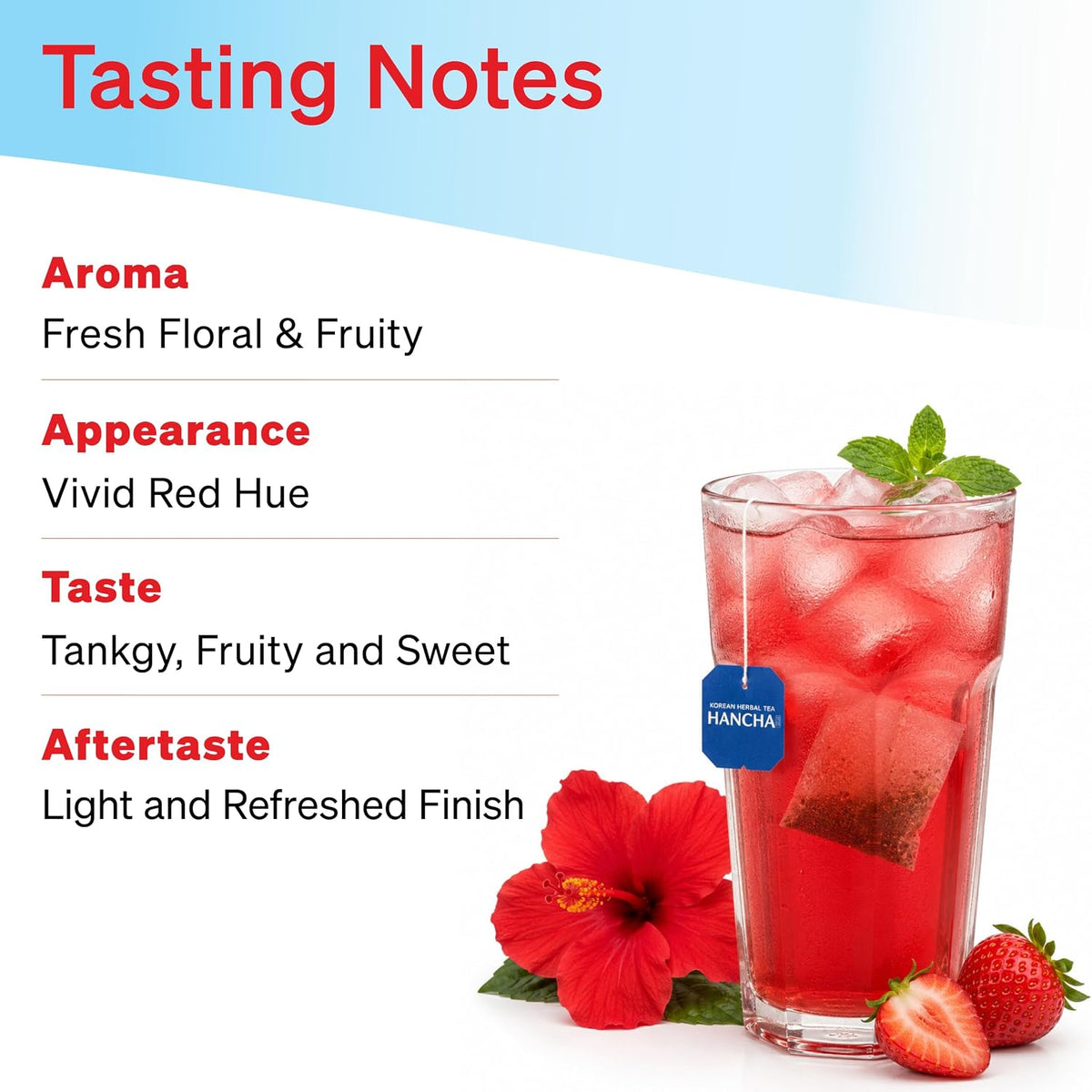 Damtuh Strawberry Hibiscus Cold Brew Tea Bags, Caffeine-Free, 20 Count