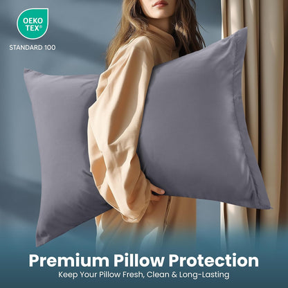 Utopia Bedding 4 Pack Pillow Protectors with Zipper Queen Size, Soft Brushed Microfiber Fabric Pillow Cases, Shrinkage and Fade Resistant Pillow Covers (White)