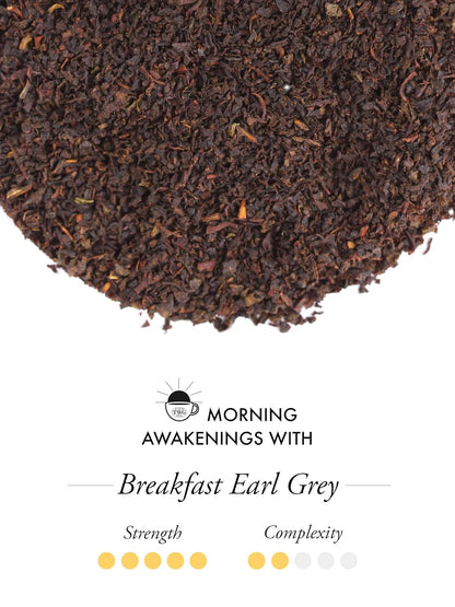 TWG Tea | Breakfast Earl Grey | Black Tea | Bergarmot | 15 Hand Sewn Cotton Teabags | Gift Set