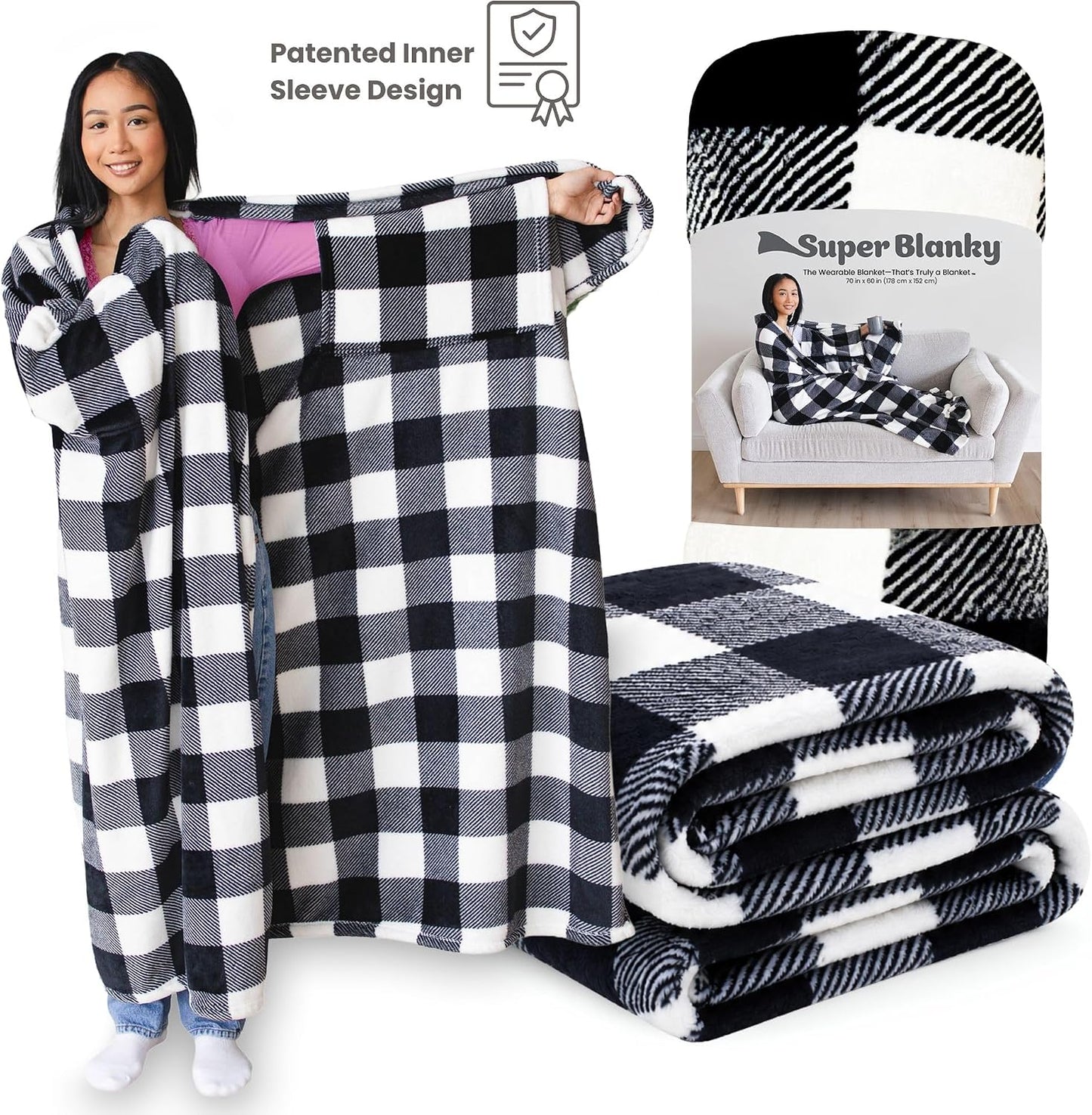Super Blanky Wearable Blankets for Women & Men, Graduation Day Gift for Her, Cozy Gifts for Women, Wife Birthday Gifts Ideas