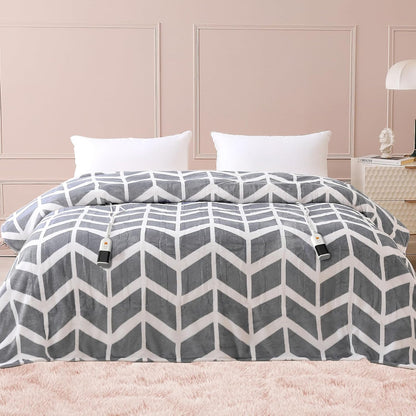 VENTIMI Electric Blanket Heated Throw, 50" x 60" Heated Blanket with 5 Heat Levels & 3 Hours Auto Off, Fast Heating Blankets with ETL & FCC Certification, Grey