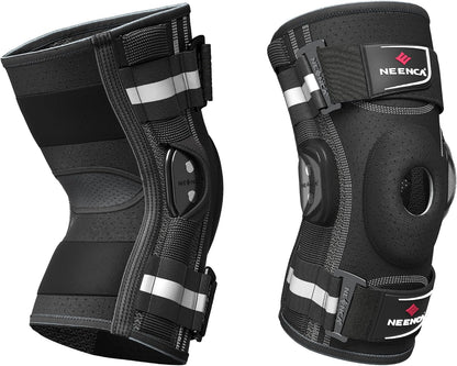 NEENCA Professional Knee Brace for Knee Pain, Adjustable Hinged Knee Support with Removable Side Stabilizers, Strong Stability for Joint Pain Relief, Arthritis, Meniscus Tear, ACL, PCL, Runner, Sports