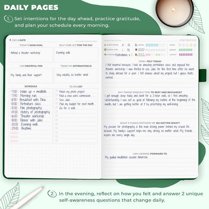 Clever Fox Self-Care Journal for Women, Daily Planner 5.8x8.3 Aquamarine