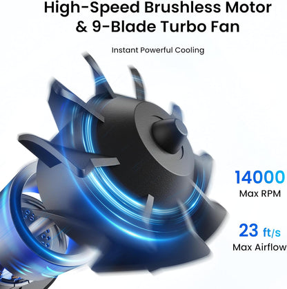 KIWIHOME Portable Waist Fan Clip On, 4-in-1 with 360°Rotatable Airflow