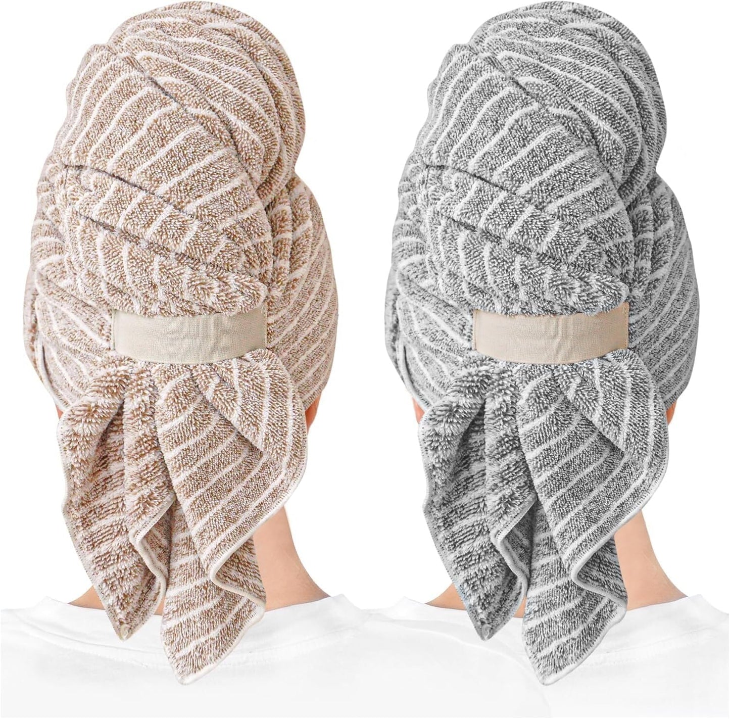 ROLSHOL 2 Packs Large Microfiber Hair Towels for Women, Super Absorbent & Quick Dry Hair Towel Wrap for Curly Hair Long & Short Hair- Anti-Frizz Hair Turbans for Wet Hair - 27.5''*39.4''