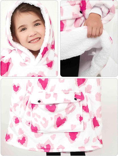 KFUBUO Wearable Blanket Hoodie for Adults Sherpa All Patterns Cat Oversized Sweatshirt Blanket with Pockets for Women