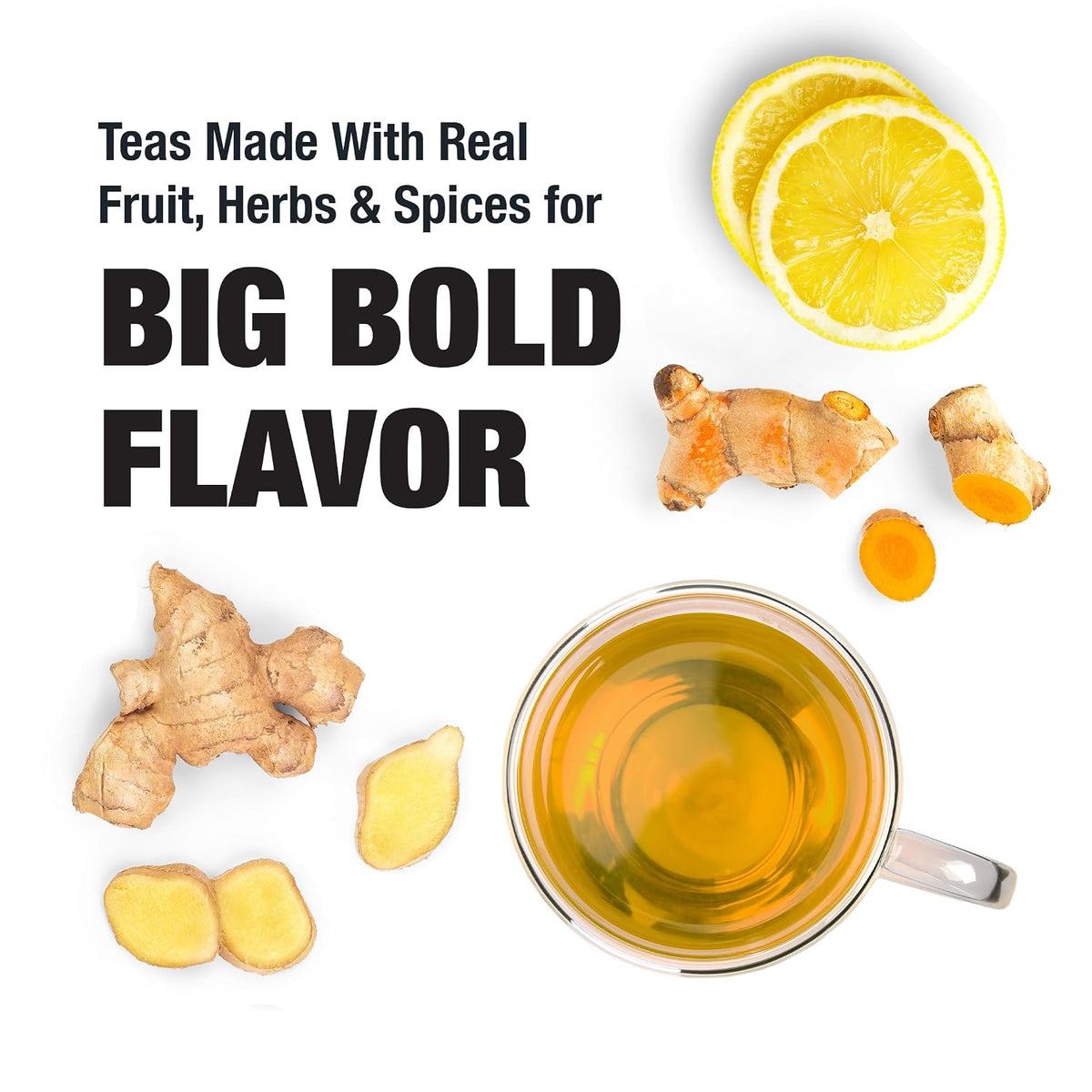 Tiesta Tea Lemon Ginger Turmeric, Lemon Ginger Herbal Tea, 2.5oz