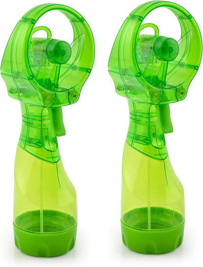 O2COOL Deluxe Handheld Misting Fan Battery Powered Green