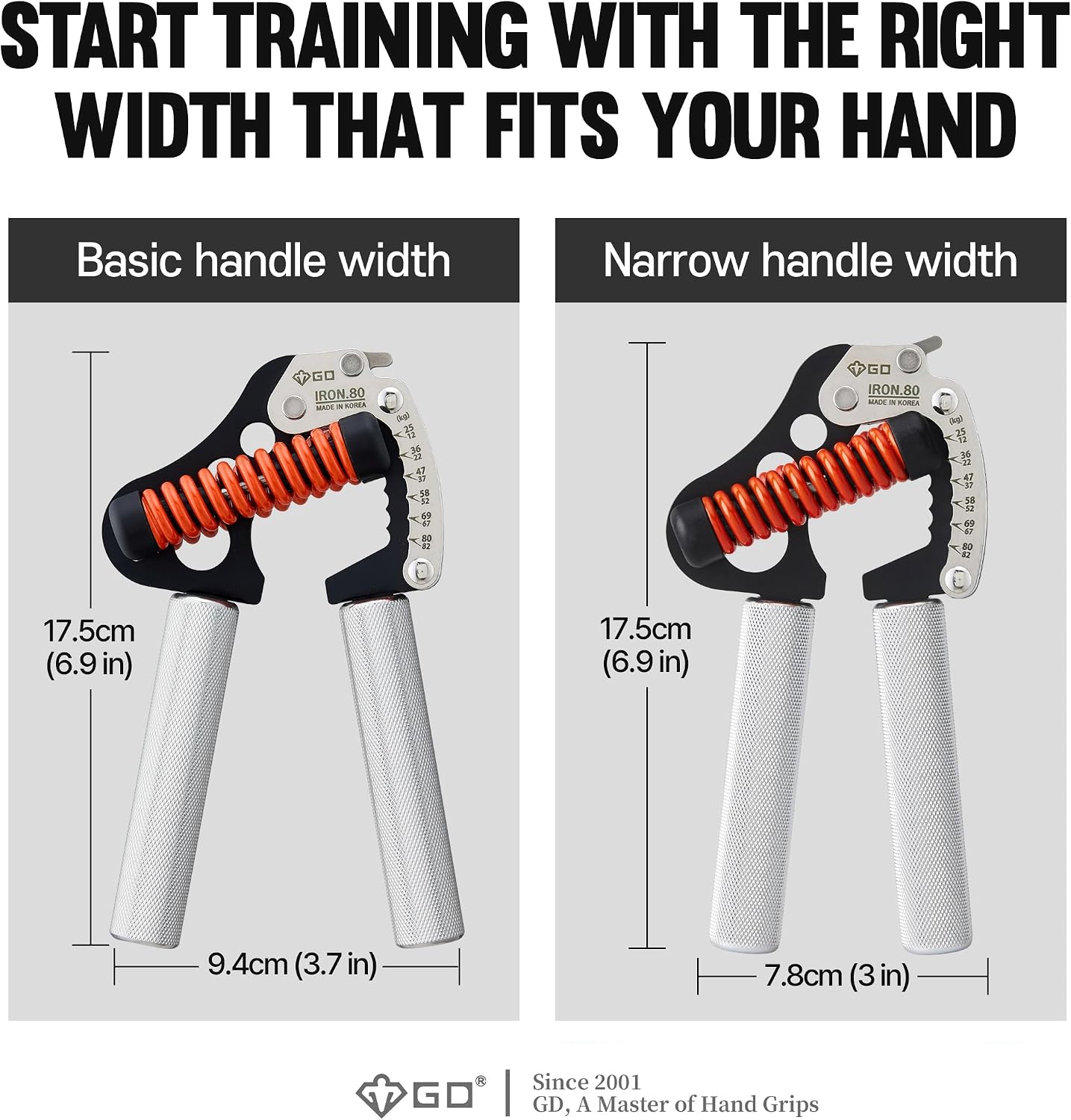 GD IRON GRIP Grip Strength Trainer Adjustable Hand Gripper Strengthener Hand Grip Exerciser Wrist Strengtheners Silent & Durable – Forearm, Finger & Hand Strength Training for Athletes, Climbers & Rehabilitation
