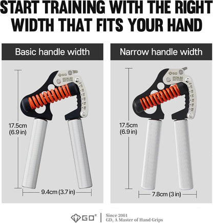 GD IRON GRIP Grip Strength Trainer Hand Gripper Forearm Strengthener Metal