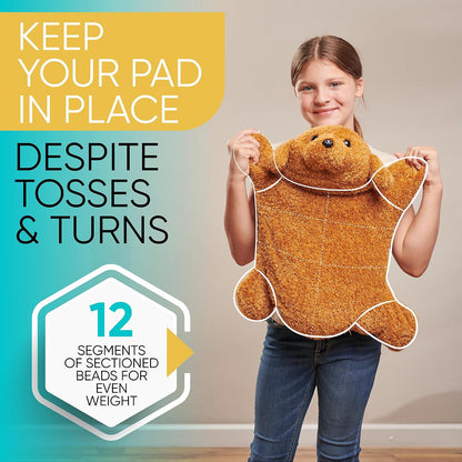 FRIENDLY CUDDLE Weighted Lap Blanket for Kids & Adults – Kids Weighted Blanket – ASD, Sensory Processing Weighted Stuffed Animals Dog Toy – Microwavable Weighted Lap Pad for Kids, 5 Lbs.