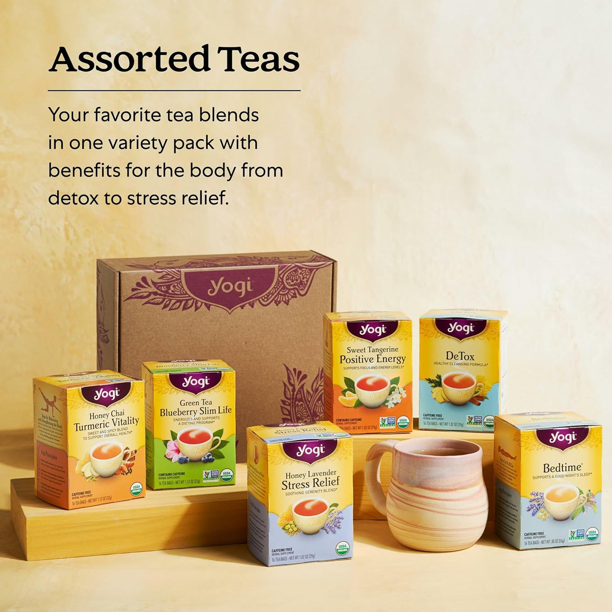 Yogi Premium Wellness Variety Pack, 16 Tea Bags (4 Pack)