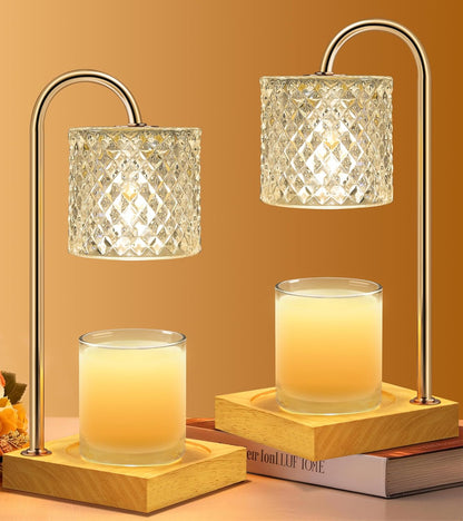TigQiang Candle Warmer Lamp with Timer Dimmer, Birthday Gifts for Women Mom, House Warming Gifts, Elegant New Home Decor, Wax Warmer for Jar Candles, Heater Lamp for Scented Wax, Amber Glass