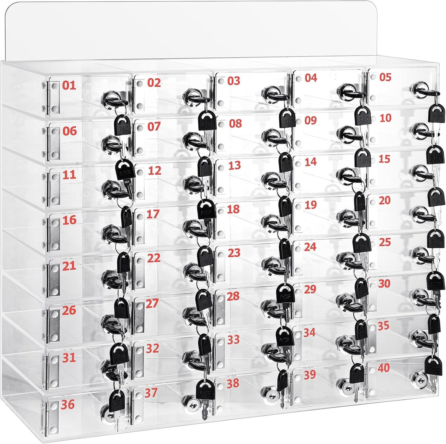 Threan 12 Slot Cell Phone Storage Box, Acrylic Clear Cell Phone Storage Cabinet Wall Mounted with Door, Locks and Keys for Office School Factory
