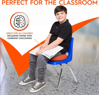 Bouncyband – Wiggle Seat – Purple, 13” D – Large Sensory Cushion for Kids Ages 6-18+ – Promotes Active Learning, Improves Student Productivity, Includes Easy-Inflation Pump
