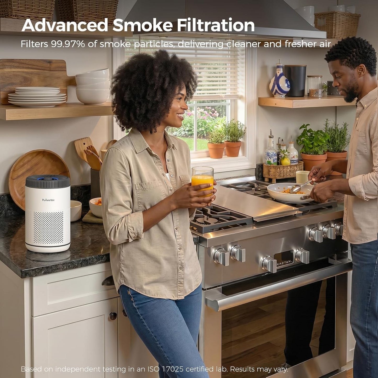 Purivortex Air Purifier for Bedroom, HEPA Air Purifier for Smoke, Dust, Pollen, Pet Dander, Odor & Hair, Quiet Portable Air Cleaner with Sleep Mode, Covers Up to 540 Sq Ft, AC300 Pro White