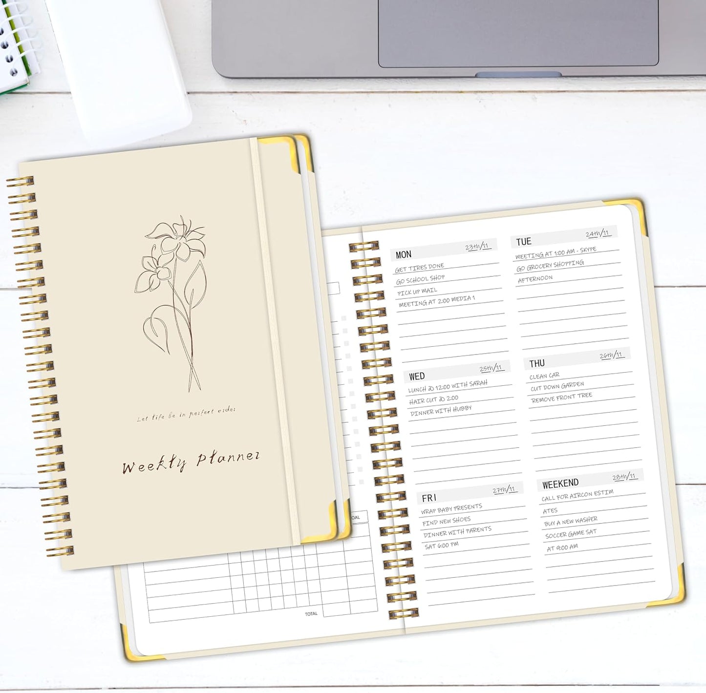 Undated Weekly Planner With Habit Tracker & To Do List 5.7 x 8.0 inch | Avoid Unfocused Busywork,Productivity Organizer,No-Bleed Thick Pages,Portable Size,Lay-Flat Spiral for Hands Free
