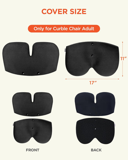curble Grand– Extra Wide Ergonomic Seat Support, Sit Straighter Without Effort, Passive Posture Trainer for Office, Home & Car (Grey)