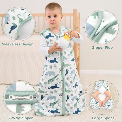 Yoofoss Baby Sleep Sack Baby Wearable Blanket 100% Cotton 2-Way Zipper Toddler Sleeping Sack