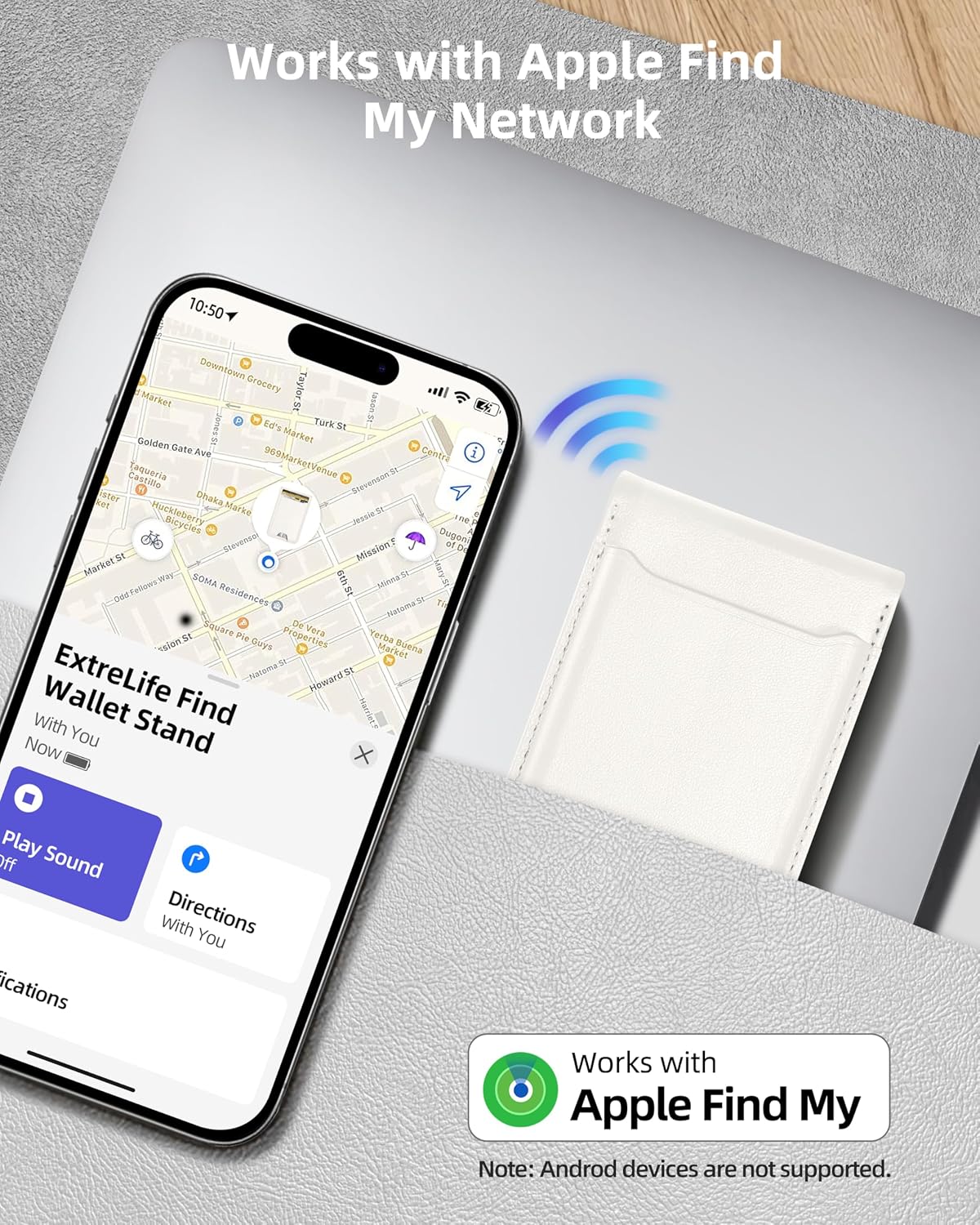 ExtreLife for Magsafe Wallet, Works with Apple Find My, 6 Cards Holder