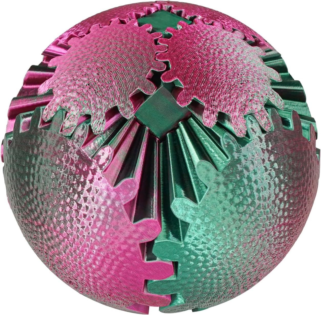 Gear Ball Fidget Toys Steampunk Gear Sphere Stress Relief for Kids Adults 3D Printed Unique Funny Birthday Gift for Christmas White Elephant Stocking Stuffer Easter (Ombre Purple, Dia. 2.5" )