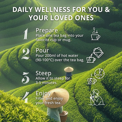 Oolong Tea Bags – Yunnan High-Mountain Oolong Whole Leaf Tea Bags,25 Bags (4g Each) –Cortisol & Calming Tea for Stress Relief,Digestion & Metabolism,Loose Leaf Oolong Tea, Smooth Aroma,Low-Astringency