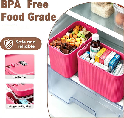 Medication Lock Box,Small Lockable Storage Box with Combination Code for Phone,Medicine Safe,Food, Home,Refrigerator,Office,Personal Items,Travel,Gift