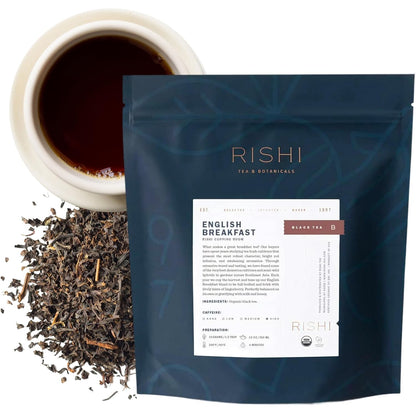 Rishi Tea English Breakfast Organic Black Loose Leaf Tea, Caffeinated, 1lb