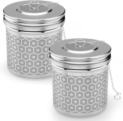 Reinmoson Large Tea Infuser for Loose Tea & Spice Infuser for Cooking, Extra Fine Mesh Tea Strainers, 304 Stainless Steel Loose Leaf Tea Steeper for Black Tea, Rooibos, etc