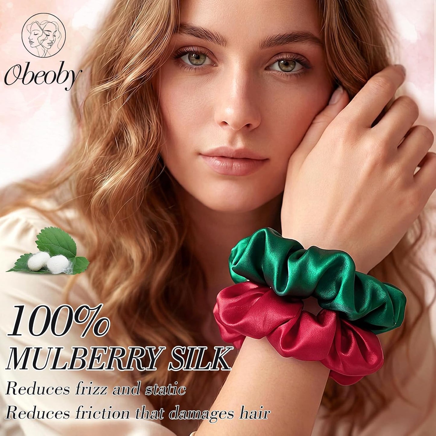 4 Pack 100% Mulberry Silk Scrunchies for Hair Sleep, No Damag Frizz Control Stylish Silk Hair Scrunchies Small Gifts for Women