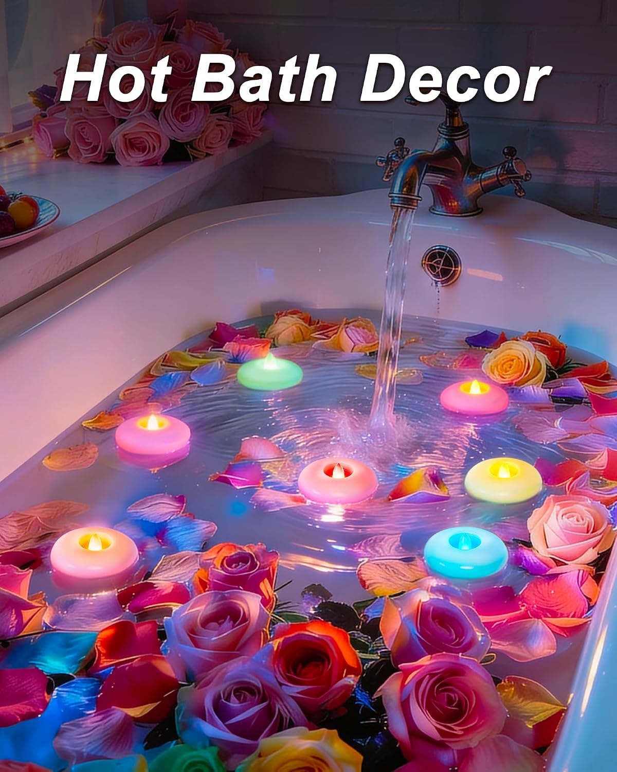 Homemory 24 Pack 3” Flameless Led Floating Candles, 200 Hour White Battery Operate Waterproof Tealights for Cylinder Vases, Centerpieces at Wedding Decor, Party, Pool