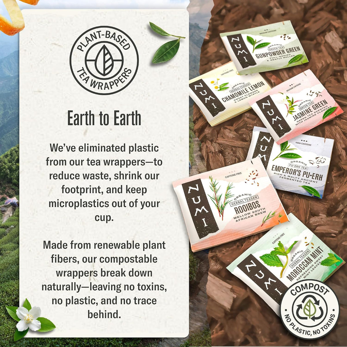 Numi Organic Matcha Toasted Rice Tea, 54 Green Tea Bags, Medium Caffeine